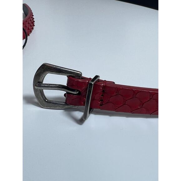 NWT! $445 YSL Saint Laurent Pitone Python Lacquer RED Cherry Skinny Belt 100 Cm - Picture 8 of 12